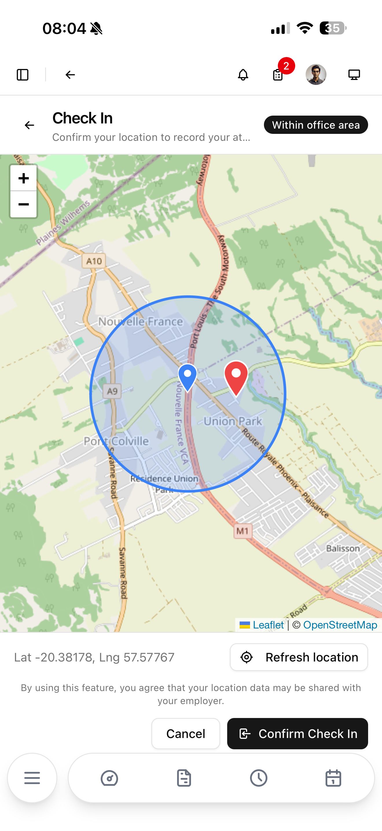 Geolocation Clock In