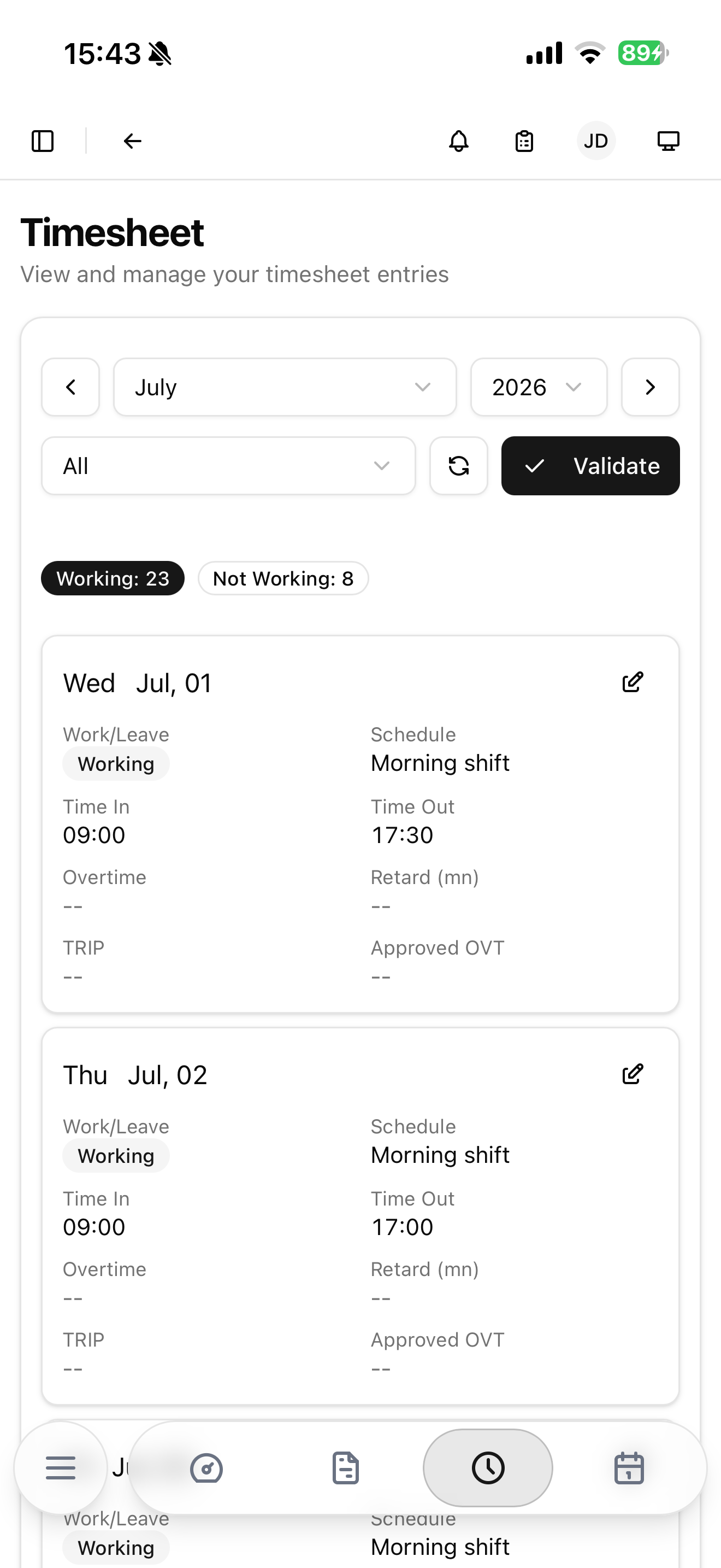 Timesheet